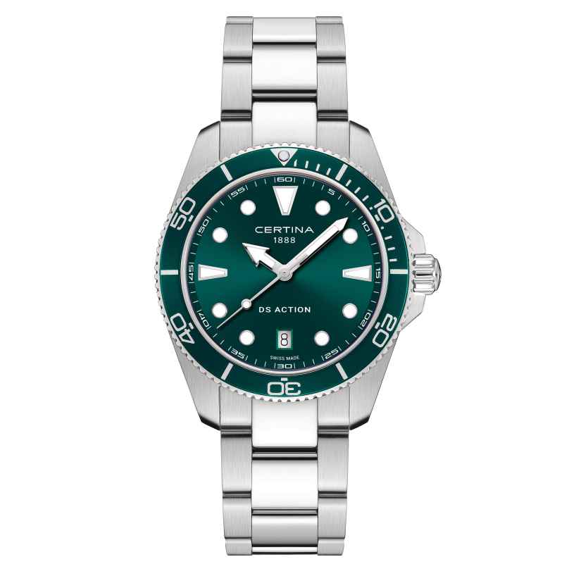 Certina C048.410.11.091.00 Diving Watch Quartz DS Action Steel/Green 30 bar 7612307155227