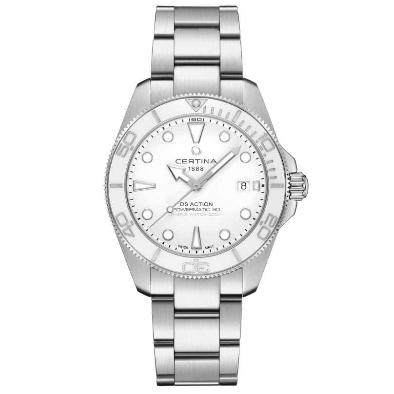 Certina C0484071101100 Diving Watch Automatic DS Action Steel/White 30 bar 7612307155753