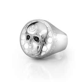 Philipp Plein PJ8AA09R Men's Ring 3D Skull Grey