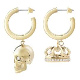 Philipp Plein PJ4AA02EU Ladies' Hoop Earrings Skull Crown Gold Tone