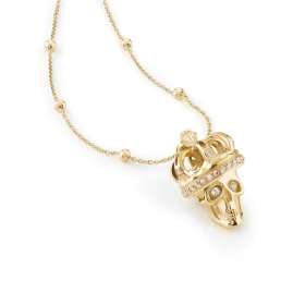 Philipp Plein PJ4AA03NU Women's Necklace Skull Crown Gold Tone