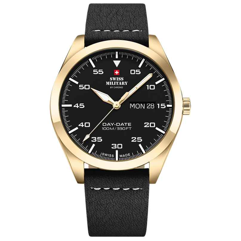 Swiss Military by Chrono SM34087.06 Quartz Watch for Men Black/Gold Tone 7630019152051