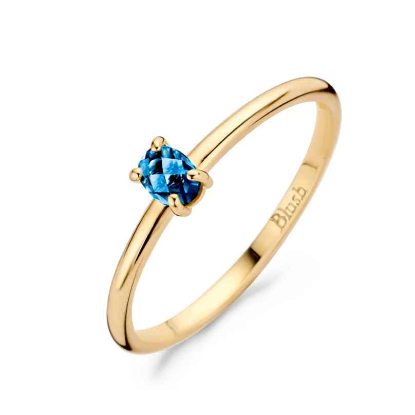 Blush 1204YLB Damen Gold-Ring 585 mit Blauem Topas