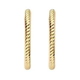 Blush 7286YGO Women's Hoop Earrings 585 Gold Knurled