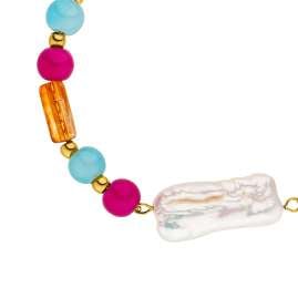 Purelei Women's Bracelet Colourful Gold Tone Delight