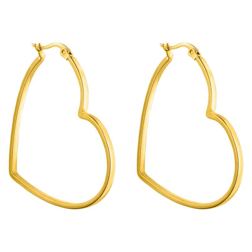 Purelei Women's Hoop Earrings Gold Plated Big Love 4262390031088