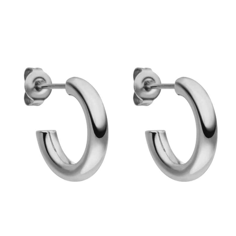 Purelei Women's Hoop Earrings Silver Tone Brave 4260754070643