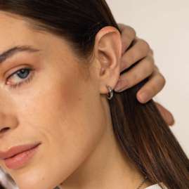 Purelei Women's Hoop Earrings Silver Tone Brave