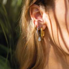 Purelei Women's Hoop Earrings Gold Plated Hula