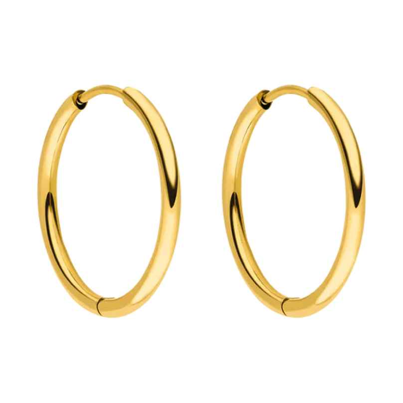 Purelei klassische Ohrringe für Frauen aus poliertem Edelstahl vergoldet Breit 4262370527723