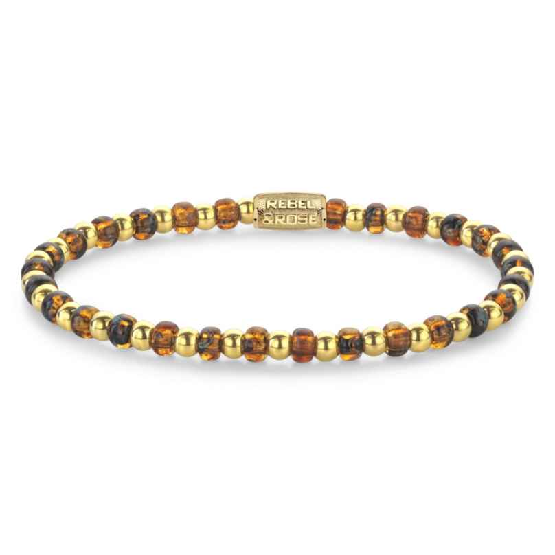 Rebel & Rose RR-40146-G-S Damen-Armband Mix Glass Rocks Tiger Gold 4 mm 8720701588486