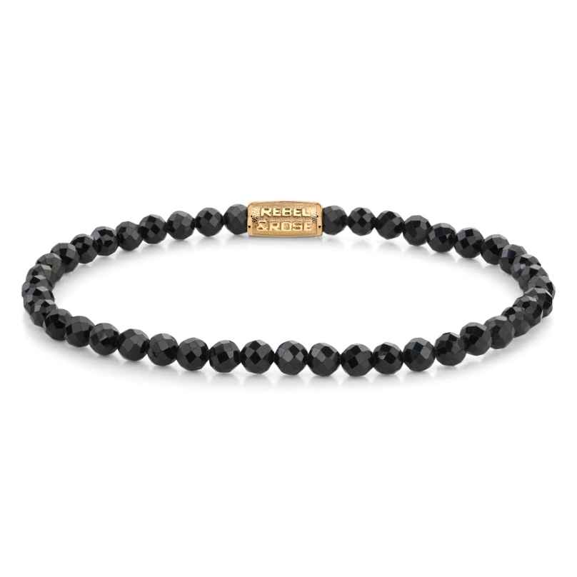 Rebel & Rose RR-40153-G-S Damen-Armband Black Glam Rocks Gold 4 mm 8721202160089