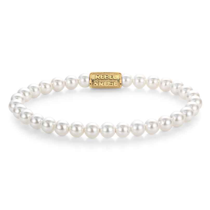 Rebel & Rose RR-60135-G-S Damen-Armband Pearl Gem Gold 6 mm 8720701589643