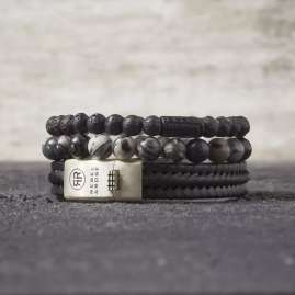 Rebel & Rose RR-80032-S Herren Bead-Armband Black Wolf 8 mm