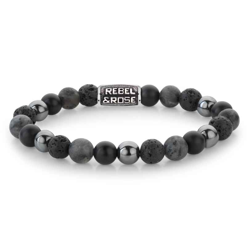 Rebel & Rose RR-80105-V Herren-Armband Grey Rocks Vintage 8 mm