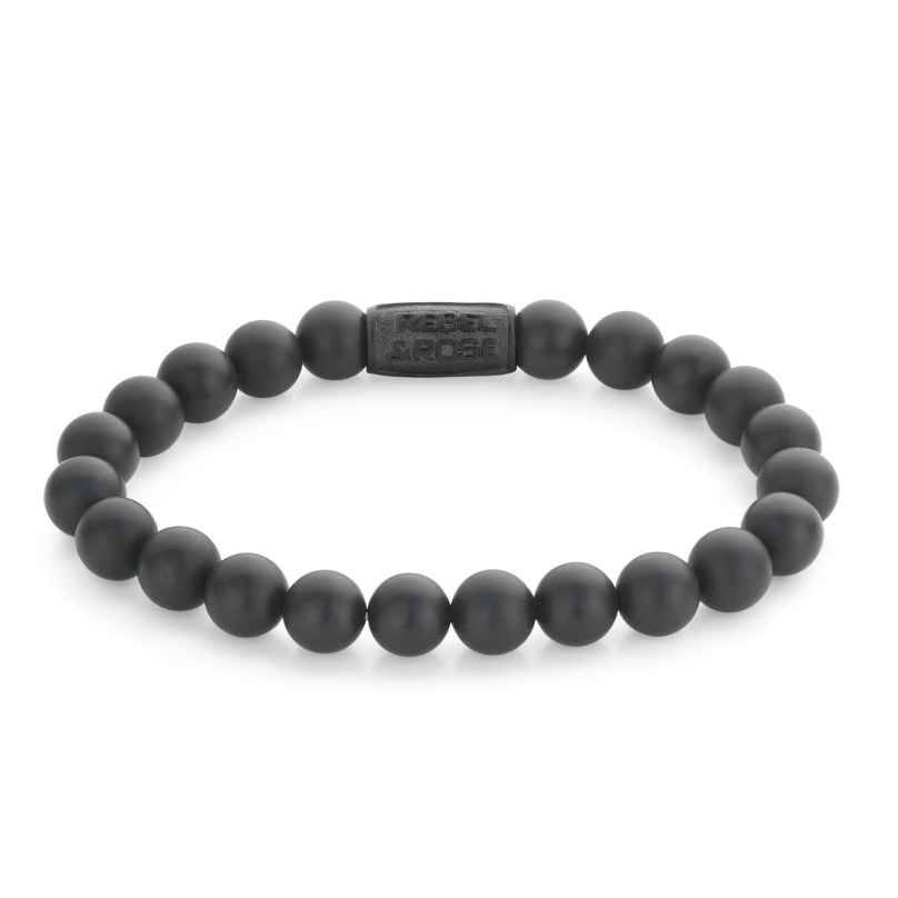Rebel & Rose RR-80082-B Herren-Armband Mad Panther Schwarz 8 mm