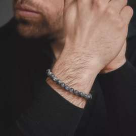 Rebel & Rose RR-80026-S Herren-Armband Grey Seduction 8 mm