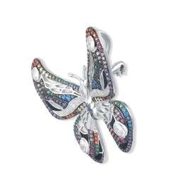 Seinerzeit SZA-3990-394 Anhänger/Brosche Kalypso Schmetterling Silber