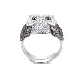 Seinerzeit SZA-1990-119 Women's Ring Merlin Owl Silver