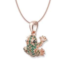 Seinerzeit SZA-3983-140 Women's Necklace Tom Green Frog Rose Gold Tone