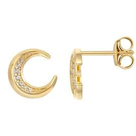 Seinerzeit SZA-2960-462 Women's Stud Earrings Muna Moon Gold Tone