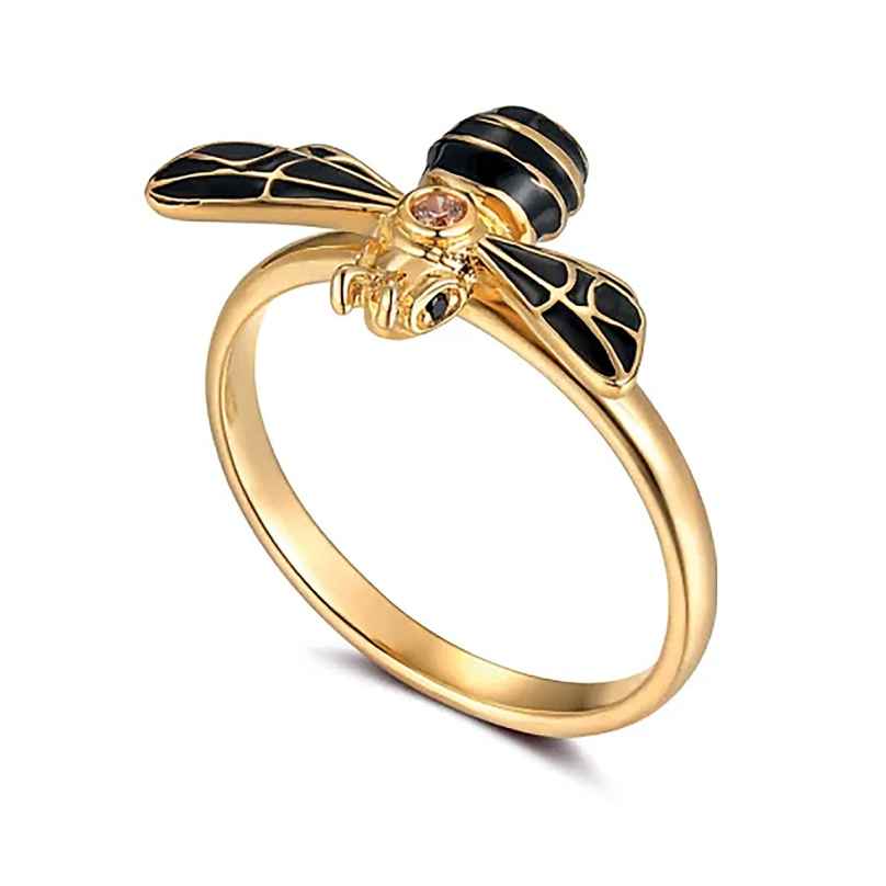 Seinerzeit SZA-1960-422 Ladies' Ring Bommel Bee Gold Tone