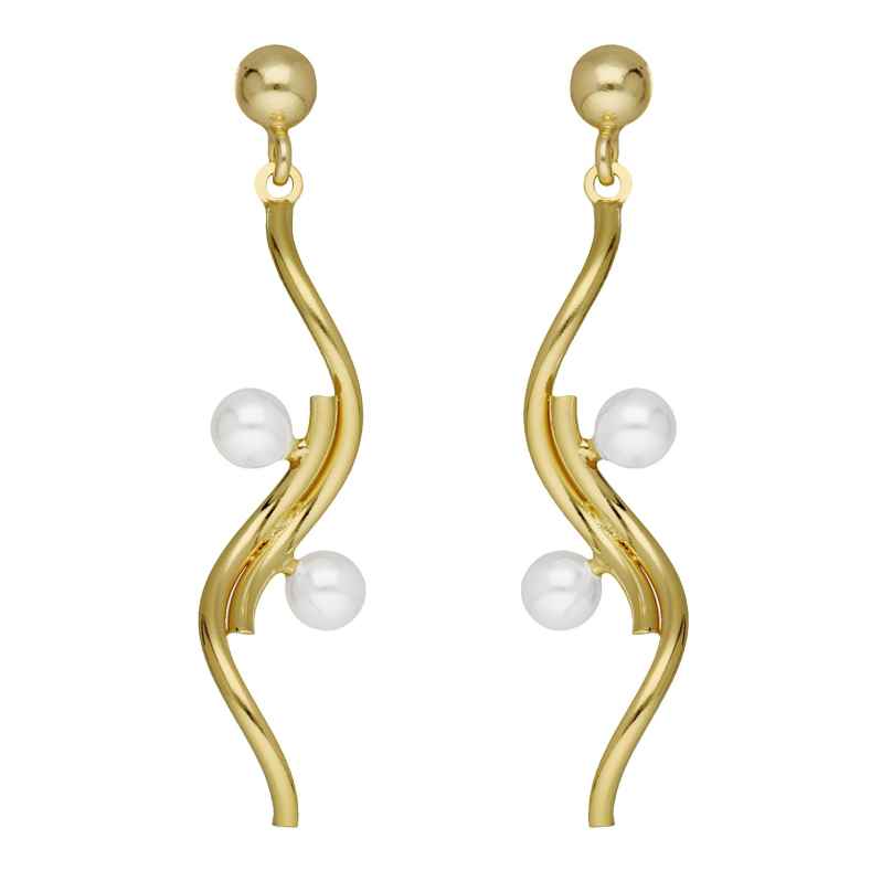 Victoria Cruz A4765-00DT Women's Earrings Milan Gold Tone with Pearls 8435672464591