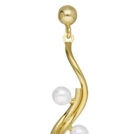 Victoria Cruz A4765-00DT Damen-Ohrringe Milan Goldfarben mit Perlen