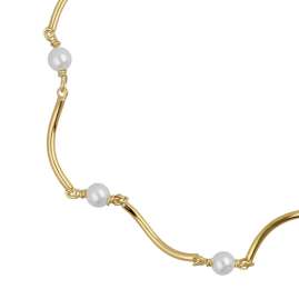 Victoria Cruz A4768-00DP Ladies' Bracelet Milan Gold Tone with Pearls