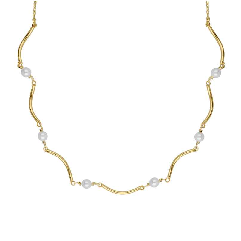 Victoria Cruz A4769-00DG Ladies' Necklace Milan Gold Tone with Pearls 8435672464676