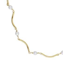 Victoria Cruz A4769-00DG Halskette für Damen Milan Goldfarben mit Perlen
