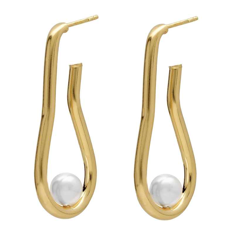 Victoria Cruz A4773-00DT Women's Drop Earrings Milan Gold Tone with Pearls 8435672464737