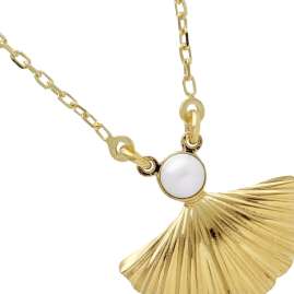 Victoria Cruz A4778-00DG Women's Necklace Tokyo Gold Tone with Pearl