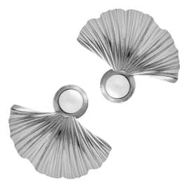 Victoria Cruz A4780-00HT Women's Stud Earrings Tokyo Silver Shell with Pearl