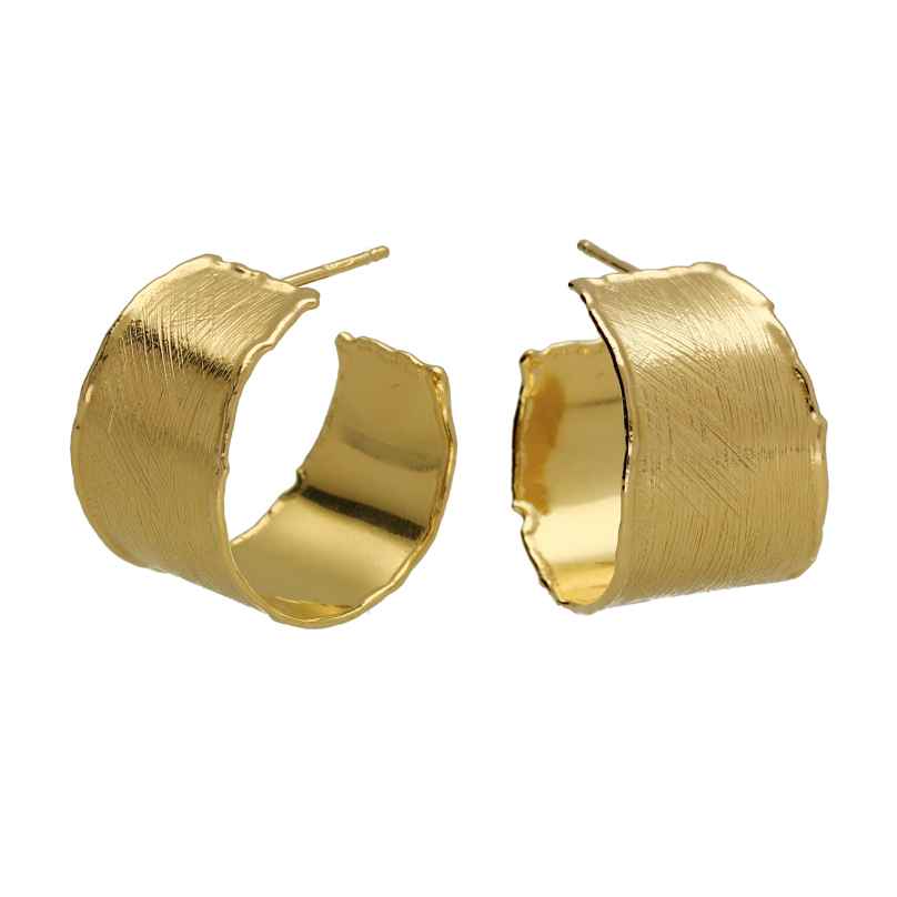 Victoria Cruz A4803-DT Ladies' Hoop Earrings New York Gold Tone 8435672465338