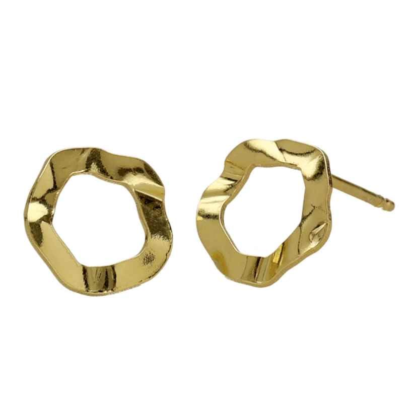 Victoria Cruz A4633-DT Women's Stud Earrings Essence Gold Tone Circle 8435672461040