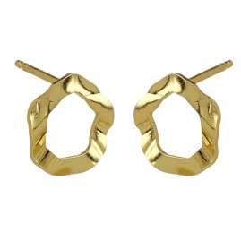 Victoria Cruz A4633-DT Women's Stud Earrings Essence Gold Tone Circle