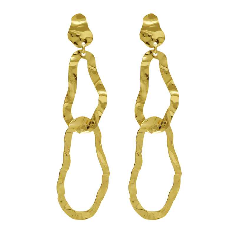 Victoria Cruz A4635-DT Earrings for Women Connect Gold Tone 8435672461088