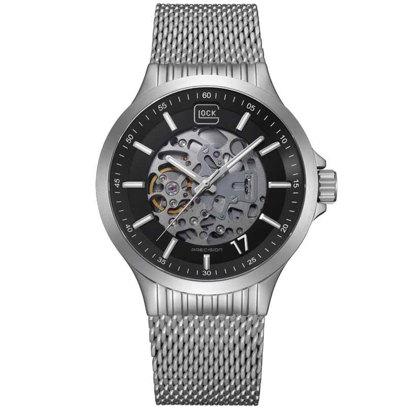 Glock GW-14-4-24 Herren-Armbanduhr Automatik Skelett mit Meshband 0810132644863