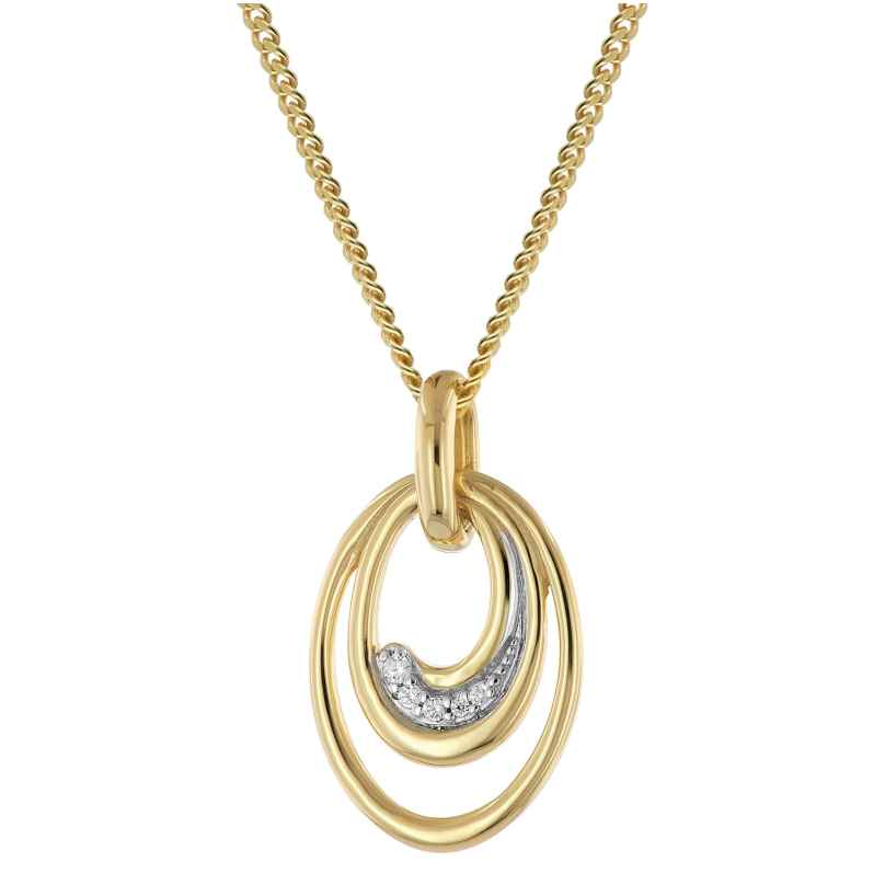 GLIZZ GL8140 Damen-Halskette mit Gold-Anhänger 333/8K Zirkonia