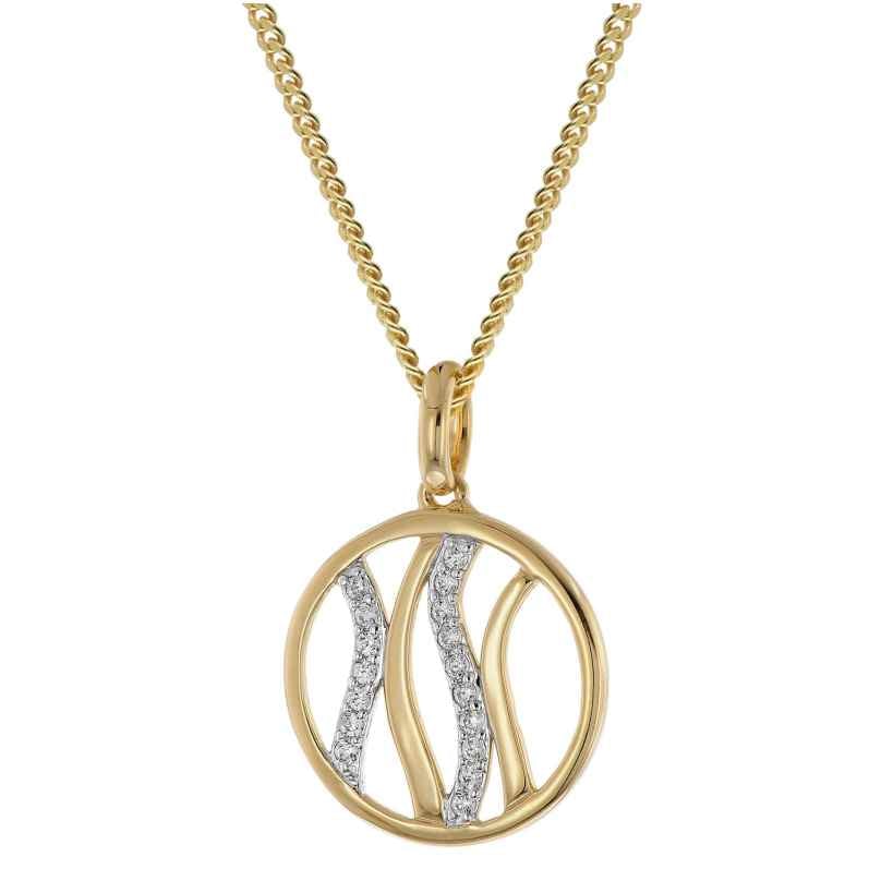GLIZZ GL8141 Damenkette mit Gold-Anhänger 333/8K Zirkonia