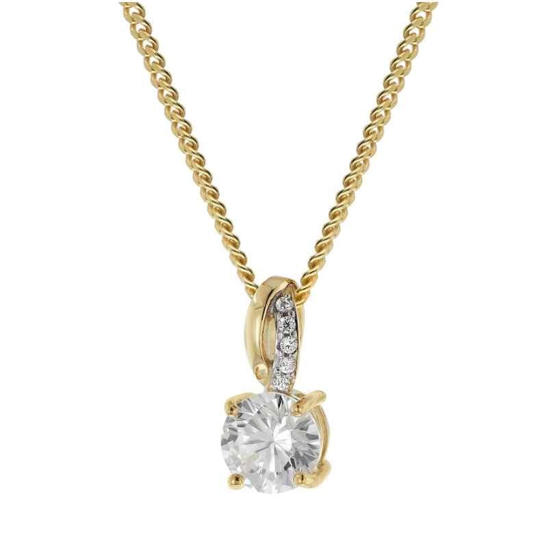 GLIZZ GL8143 Damen-Halskette mit Gold-Anhänger 333/8K Zirkonia