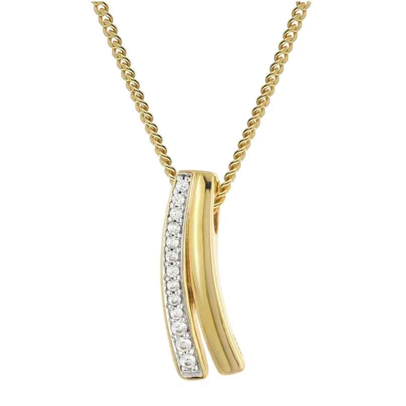GLIZZ GL8145 Damenkette mit Gold-Anhänger 333/8K Zirkonia