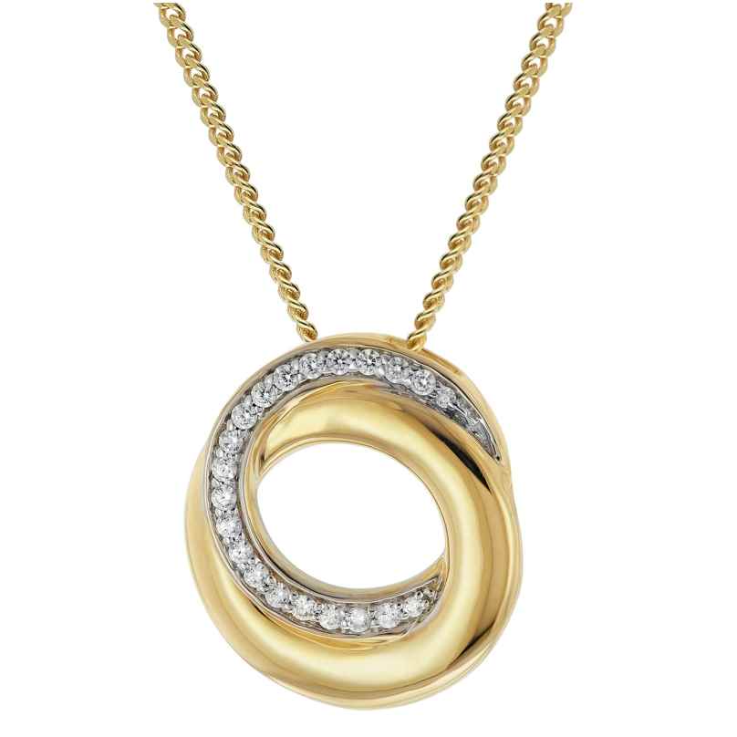 GLIZZ GL8146 Damen-Halskette mit Gold-Anhänger 333/8K Zirkonia