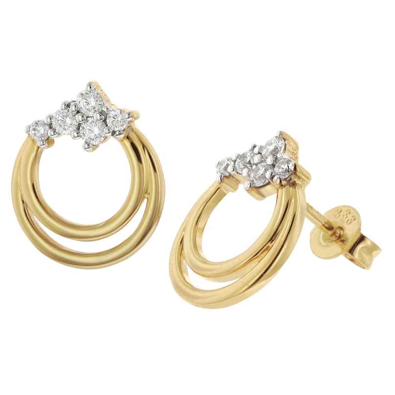 GLIZZ GL8147 Damen-Ohrringe Gold 333/8K Zirkonia Ohrstecker 4262511281477