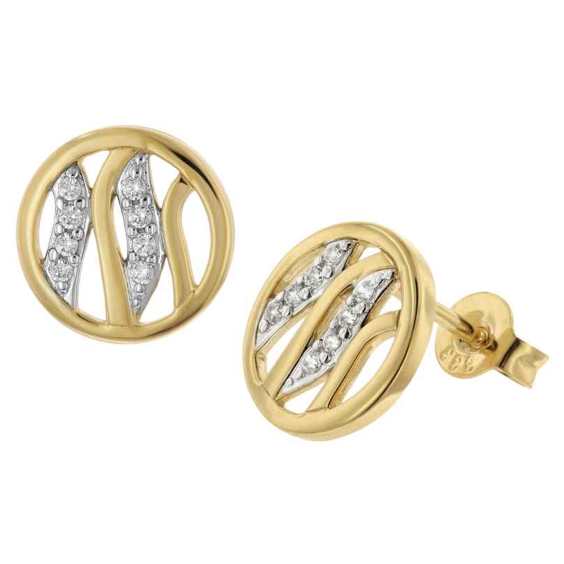 GLIZZ GL8152 Damen-Ohrringe Gold 333/8K Zirkonia Ohrstecker 4262511281521