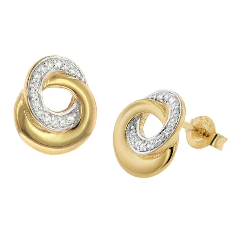 GLIZZ GL8155 Damen-Ohrringe 333 Gold Ohrstecker mit Zirkonias 4262511281552