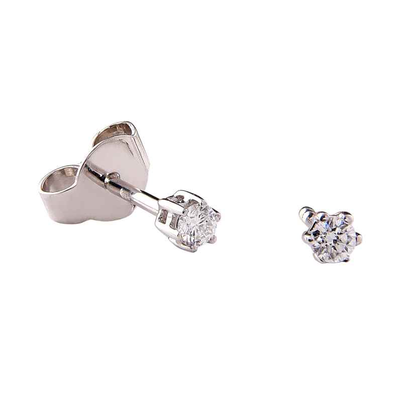 GLIZZ GL8158 Women's Diamond Stud Earrings 585 White Gold 0.1 Carat 4262511281583