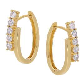 GLIZZ GL8355 Damen-Ohrringe 333 Gold Klapp-Creolen Mit Zirkonias