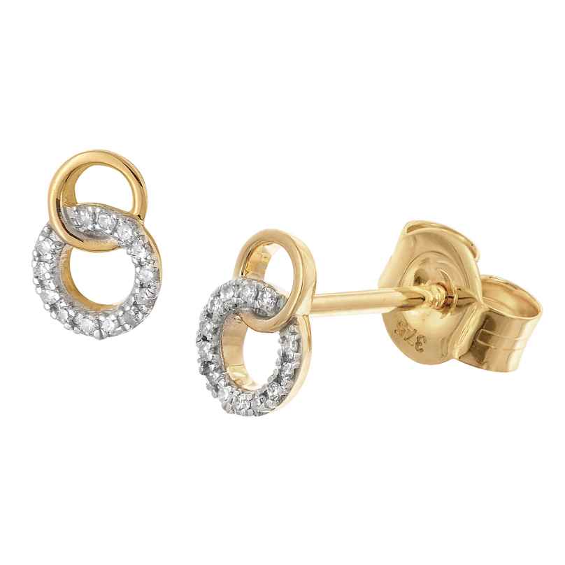 GLIZZ GL8636 Women's Diamond Stud Earrings 333/8K Gold 4262511286366
